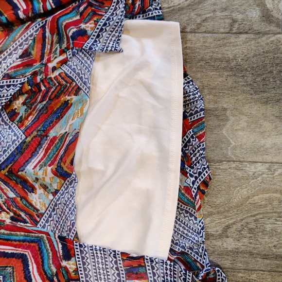 Strappy Bohemian Ethnic Dress Festival Handkerchief Hem Colorful - Picture 4 of 4